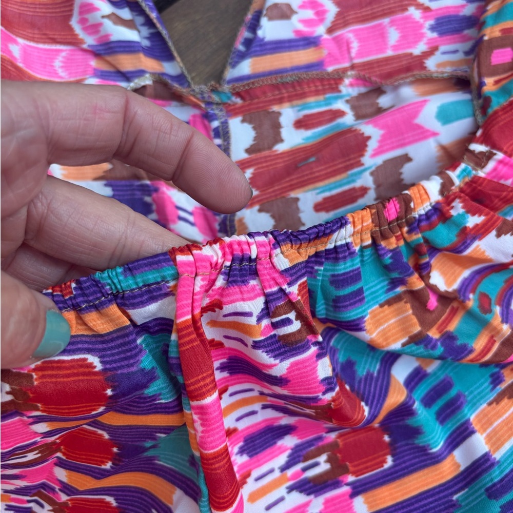 Vintage Multicolor Halter Jumpsuit with Wide Legs - Picture 12 of 15